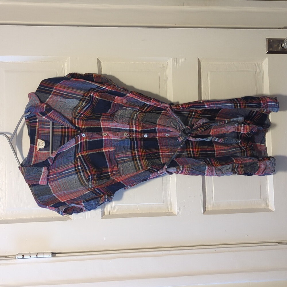 Harper Heritage dress, medium, pink and blue plaid